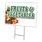 Signmission Fruits & Vegetables Yard & Stake outdoor plastic coroplast window, C-2436-DS-Fruits & Vegetables C-2436-DS-Fruits & Vegetables - alternate 1